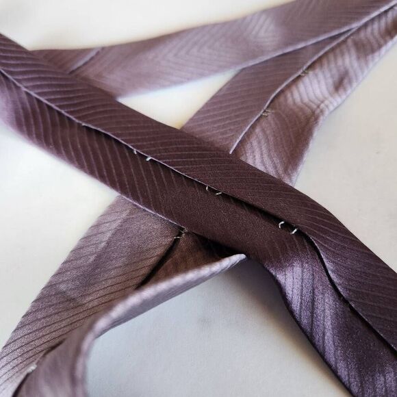 Ottimo Uomo 100% silk vintage Italian scarf slash stripes brown - Picture 6 of 6